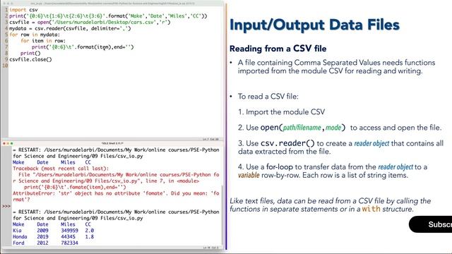 How to Read/Write CSV Files in Python (Download Example and Code Files) смотреть онлайн
