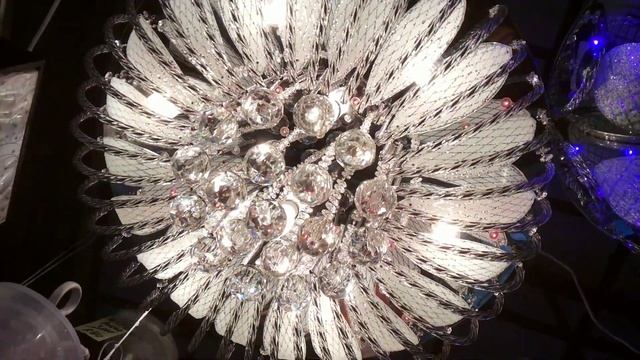 Как светит люстра 9 ламп Буше с led подсветкой и пультом управления!