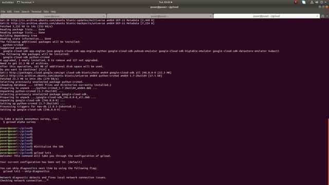 How to install and Configure the Google Cloud SDK on Ubuntu Debian Linux Mint смотреть онлайн