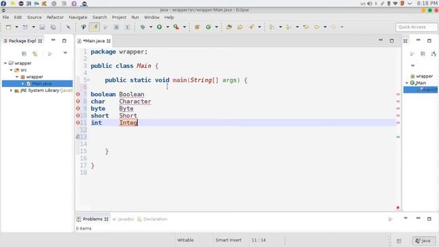161 java Wrapper Class primitive Object تحويل من البدائي الى كائن смотреть онлайн