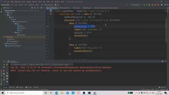 Login Screen - Correcting Alignment - TornadoFX смотреть онлайн
