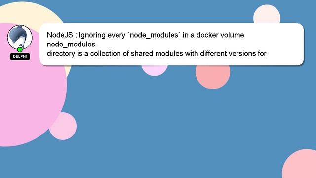 NodeJS : Ignoring every `node_modules` in a docker volume смотреть онлайн