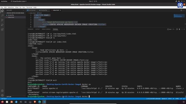 How to Build Apache Webserver Image from running container of base centos docker image. Part-3 смотреть онлайн