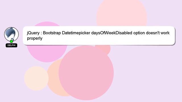 jQuery : Bootstrap Datetimepicker daysOfWeekDisabled option doesn't work properly смотреть онлайн