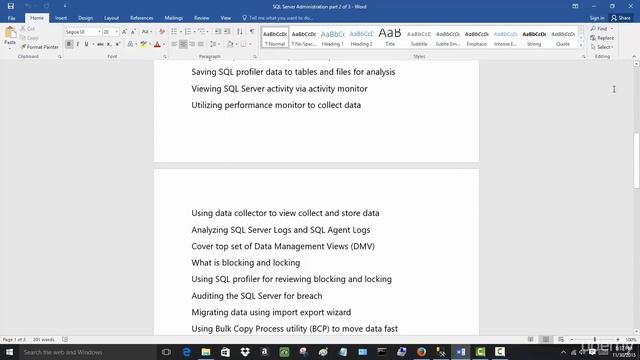 054 SQL ADMINISTRATION PART 2 TABLE OF CONTENT смотреть онлайн