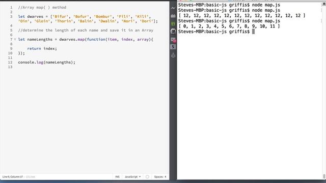 JavaScript Array map method смотреть онлайн