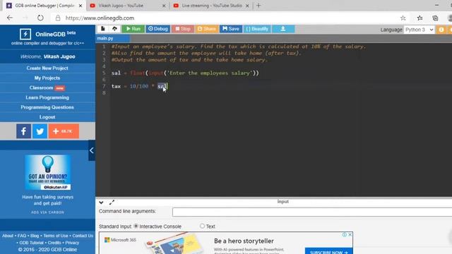 Python Tax & Salary Example | Python Course for Beginners & Students | Full Python Course Part 15 смотреть онлайн