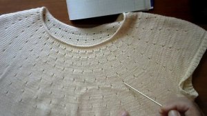 Летний  топ на  круглой кокетке мк #мастеркласс #красивыйузор #вязание #knitting.mp4