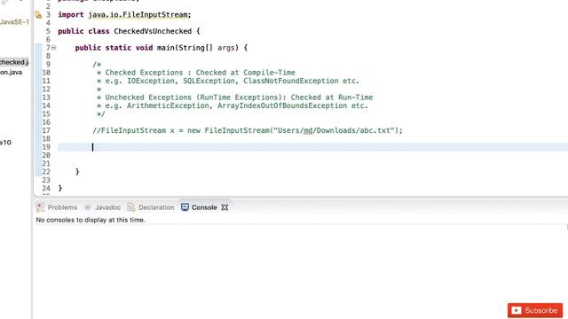 CHECKED AND UNCHECKED EXCEPTION | How to Handle Checked & Unchecked Exceptions in Java смотреть онлайн