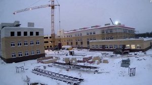 Строительство школы. Башенный кран КБ-408.21. Работа крана. Tower crane operation