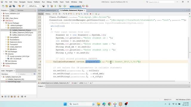 #03 (From Scratch) Callable Statement JDBC | IN,OUT,INOUT Parameters with Stored Procedure |NetBean смотреть онлайн