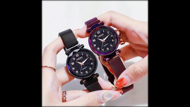 Модные кварцевые женские часы Aliexpress звездного неба, с плоской стеклянной кварцевой сеткой и смотреть онлайн