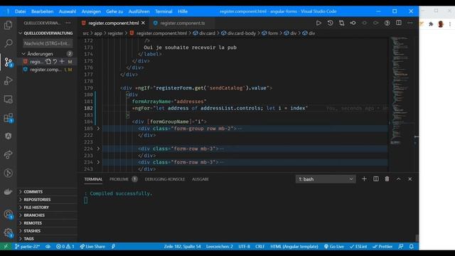 Tutoriel Formulaires Angular #22 - FormArray: itération sur template avec indice смотреть онлайн