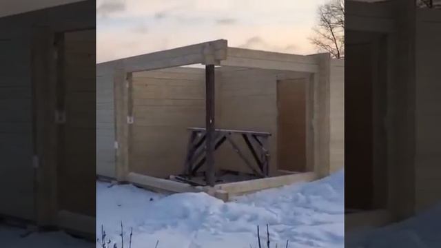Строительство Бани клеёный брус п.Гусево г.Тюмень смотреть онлайн