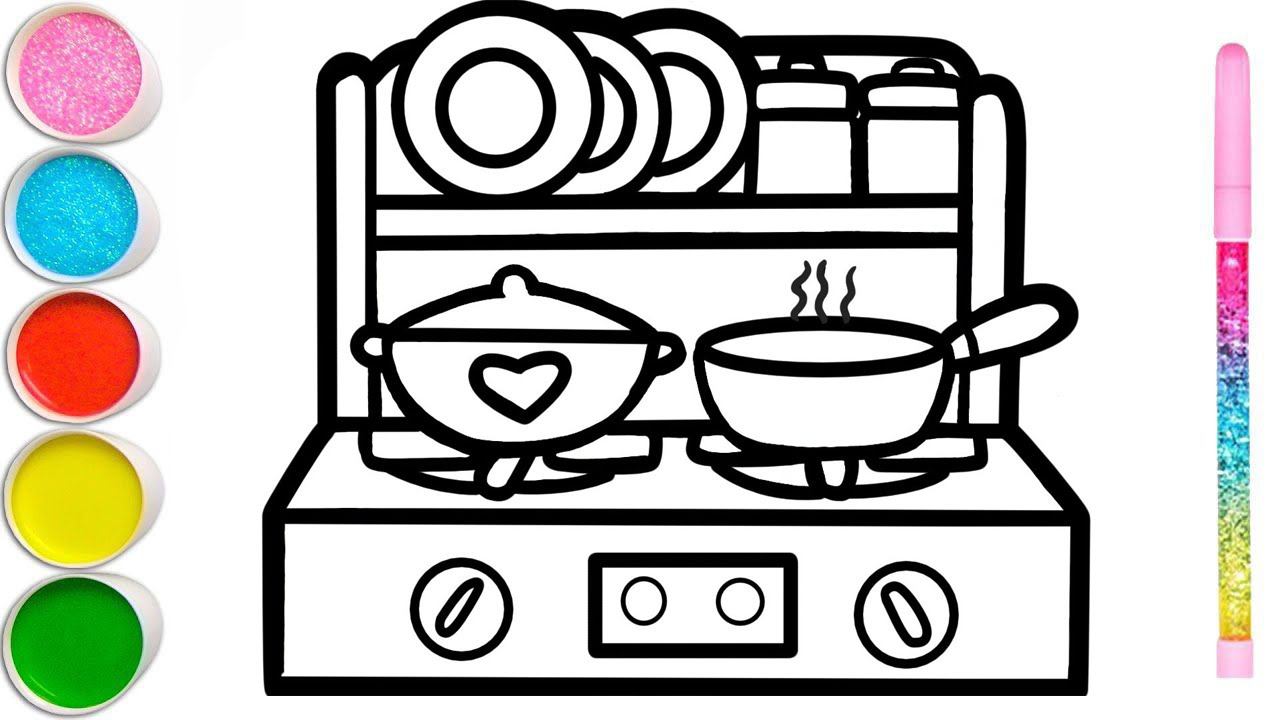 How to draw a princess and a prince for children, computer, drinks, kitchen stove, смотреть онлайн