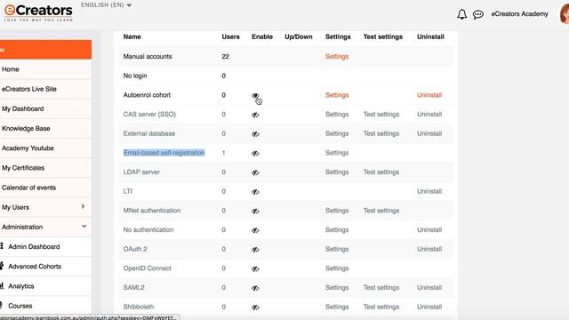 Authentication in Moodle смотреть онлайн