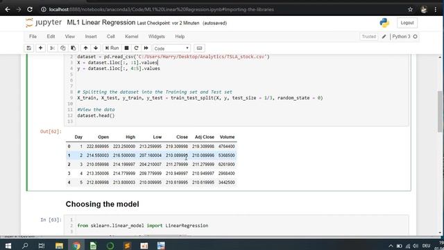 Linear Regression in Python (Stock prices) | Machine Learning - Hands-on смотреть онлайн