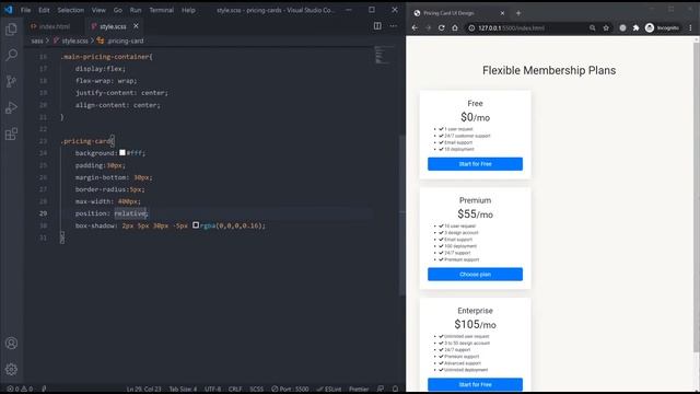 Pricing Cards UI Design | HTML SASS Bootstrap 4 | Speed Coding смотреть онлайн