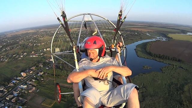 Полёт на паралёте Пеликан 19.08.2016 Крыловская смотреть онлайн
