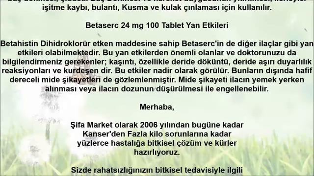 Betaserc - MENİERE HASTALIĞI - SifaMarket.com.tr смотреть онлайн