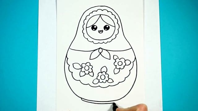Bolalar uchun qo'g'irchoq rasm chizish/Drawing doll for children/Рисование матрешка для детей смотреть онлайн