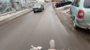 Первый выезд мопеда карпаты с  двигателем от мотоблока