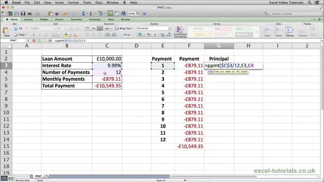 Microsoft Excel Tutorial: PPMT Function смотреть онлайн