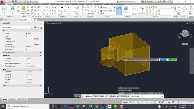 AutoCAD - How to Use Apply Mirror 3D - 076 смотреть онлайн
