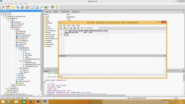 Postgresql ile obs veritabanı oluşturma смотреть онлайн