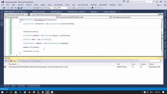 [Lập trình phần mềm Quản lý quán cafe C# Winform] - Bài 4: Tạo lớp DataProvider | HowKteam смотреть онлайн