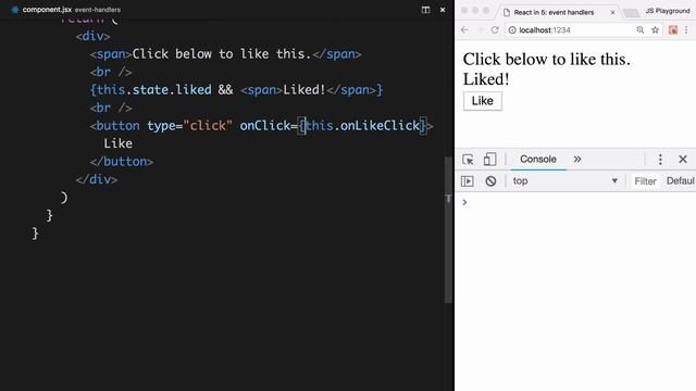 React in 5: conditional event handlers смотреть онлайн