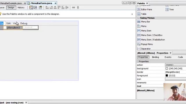 Java Swing Tutorial 19 How to create a JMenuBar Part 2 смотреть онлайн