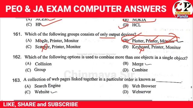 OSSSC PEO & JA Answer Key|Computer Answer|Unofficial Answer By Chinmaya Sir|OSSSC Combined Exam 202