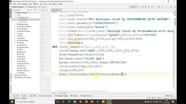 GUI Analogue clock using Python | 111 Day code Challenge | Programming with Gautam смотреть онлайн
