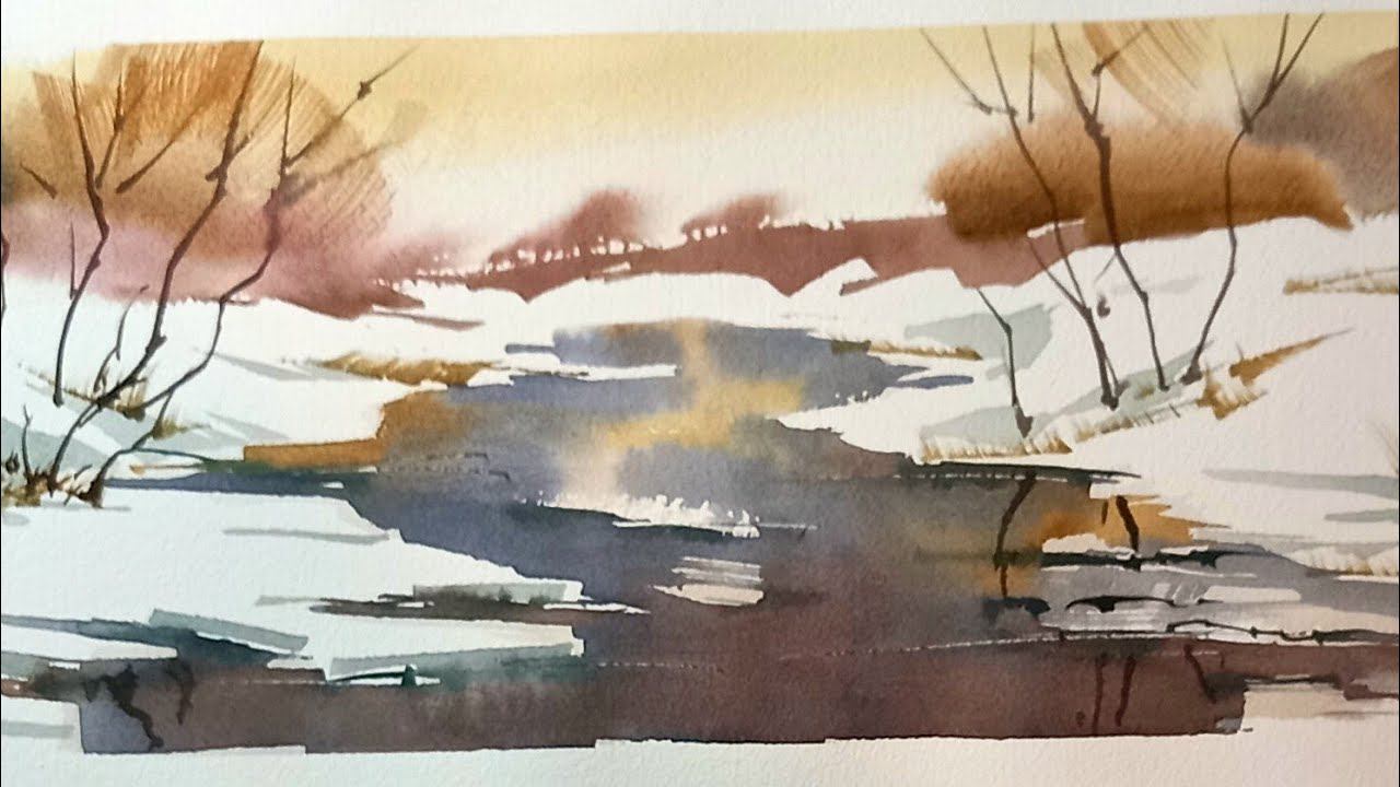 Как рисовать акварелью просто, чисто и быстро. Пишем сразу пять этюдов за 30 минут смотреть онлайн