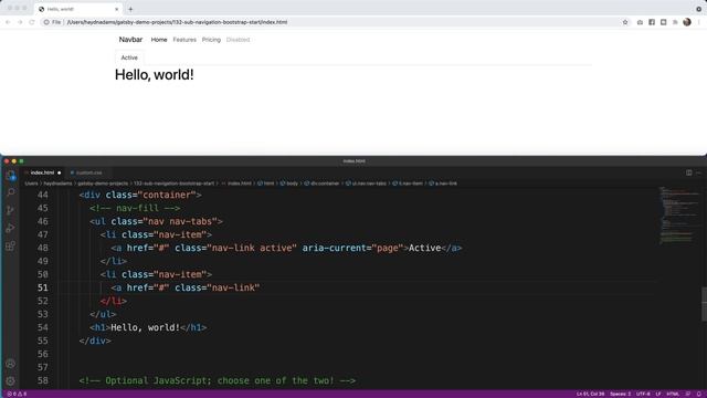 Sub Navigation in Bootstrap 5 смотреть онлайн