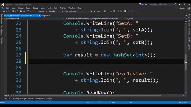 symmetric difference hashsets in c# смотреть онлайн