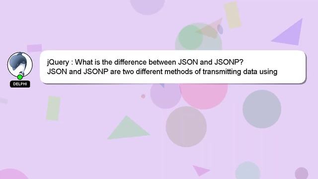 jQuery : What is the difference between JSON and JSONP? смотреть онлайн