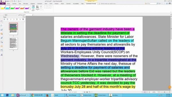 Text Highlight in a PDF Document using Foxit PhantomPDF