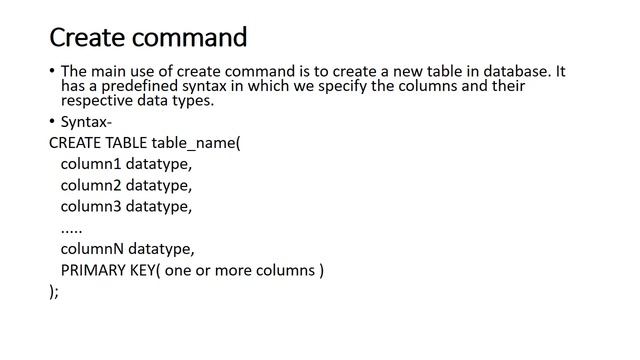 Data Definition Language in SQL смотреть онлайн