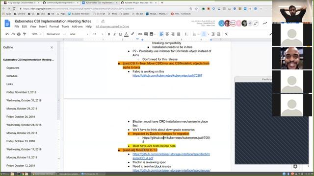 Kubernetes SIG Storage - CSI Implementation Workgroup 20181102 смотреть онлайн