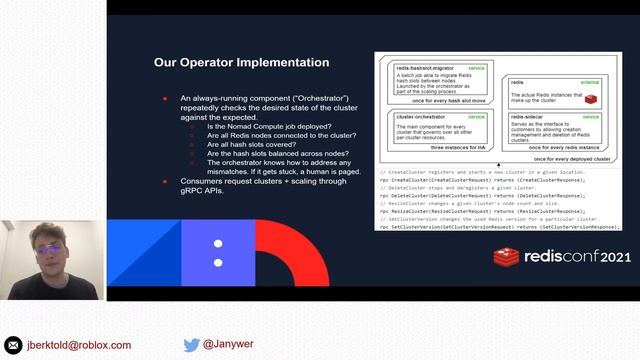 RedisConf 2021: Lessons learned operating Redis Clusters at Roblox смотреть онлайн