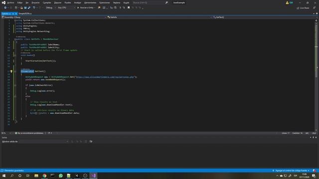 Obtener información en JSON con Unity смотреть онлайн