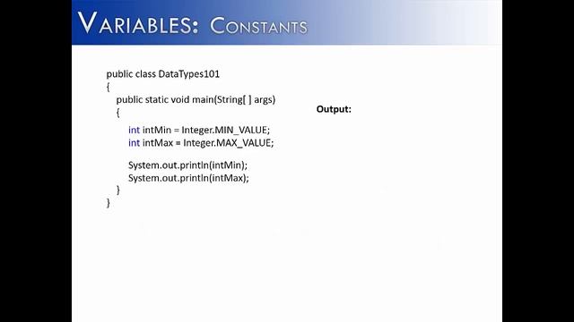 Variables: Constants (Java) смотреть онлайн
