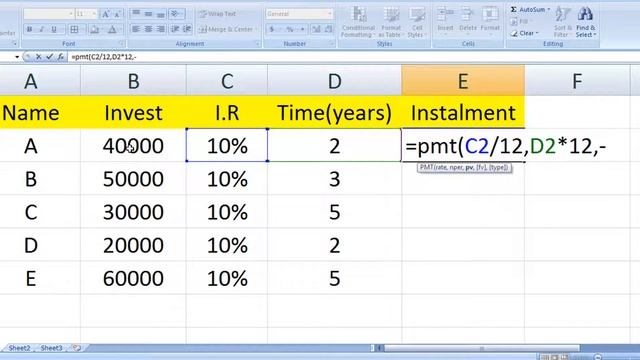 Loan Payments calculation using the PMT Function In Excel смотреть онлайн