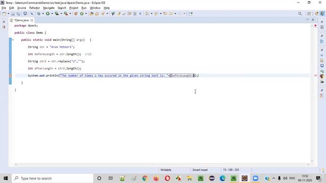 Java program to find the number of occurances of a character in the given String text смотреть онлайн
