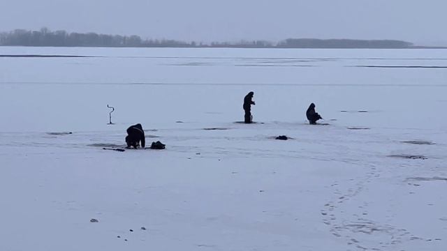 Рыбаки на Волге Саратов 27.12.2022г. смотреть онлайн