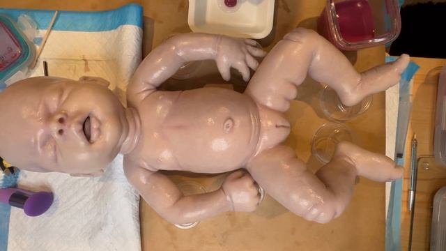 Biracial Remi Silicone Dolls - Step 6: Magenta Undertone Painting ? Realistic Reborn Baby Dolls!