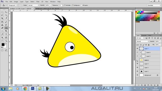Рисуем желтую птичку из Angry Birds смотреть онлайн