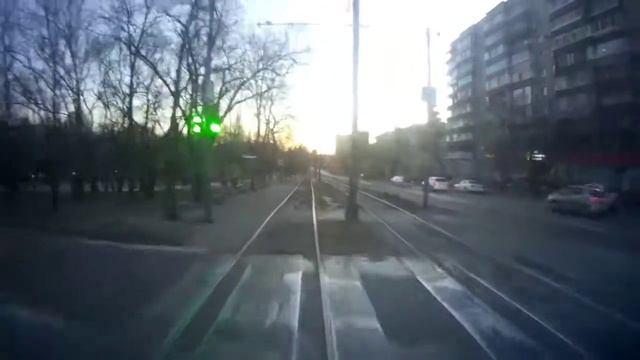 Поездка на Трамвае ЛМ-99 АВН "5 маршрут ,Центральный Рынок-Железнодорожный Вокзал" смотреть онлайн